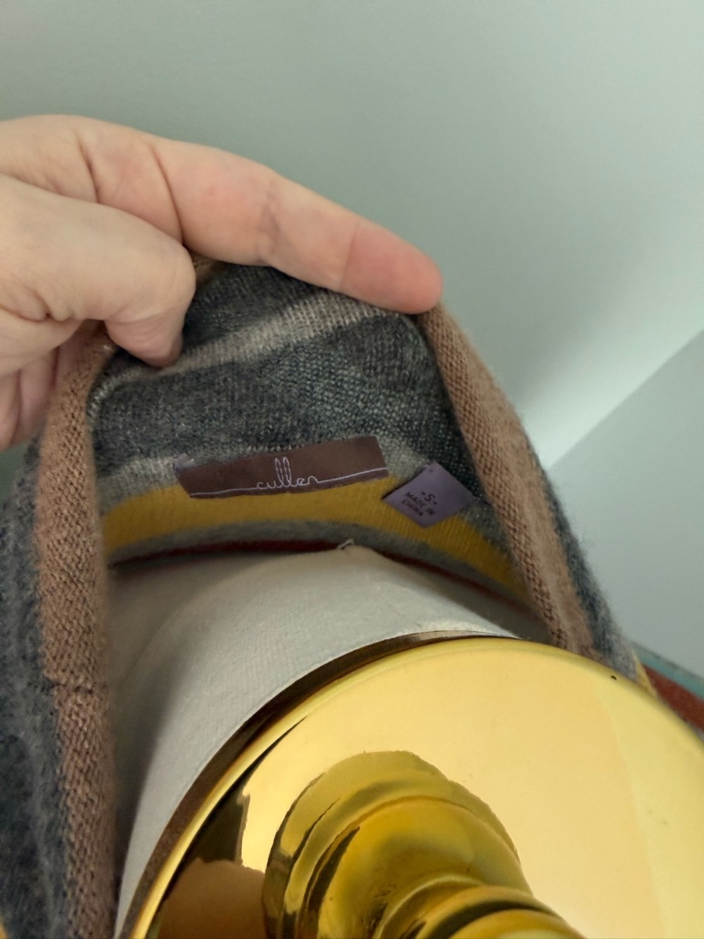 Cullen 100% Cashmere Multicolor Striped Turtleneck Sweater‎ Luxury Knit Small S - Picture 3 of 7